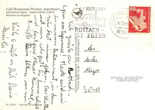 AK / Ansichtskarte Rottach Egern Restaurant Cafe Pension Angermaier Aussenansicht Rottach Egern