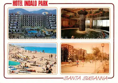 AK / Ansichtskarte Santa_Susanna_Cataluna_ES Hotel Indalo Park Teilansichten m. Strand 