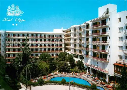 AK / Ansichtskarte Lloret_de_Mar Hotel Clipper Aussenansicht m. Pool Lloret_de_Mar