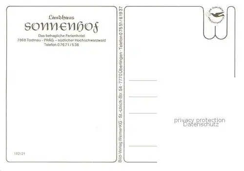 AK / Ansichtskarte Todtnau Landhaus Sonnenhof Aussenansicht Todtnau