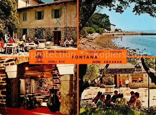 AK / Ansichtskarte Ankaran_Ancarano_Slovenia Restaurant Pension Fontana m. Strand 