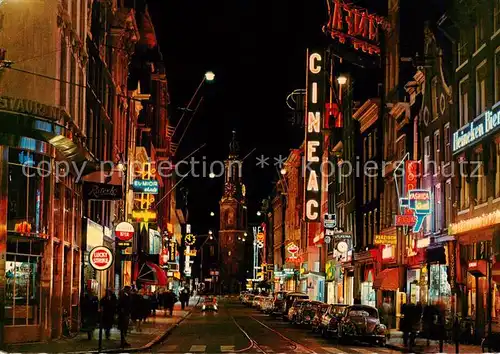 AK / Ansichtskarte Amsterdam__NL Reguliersbreestraat bei NAcht 