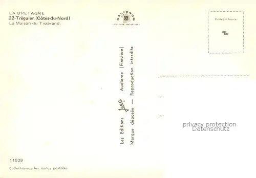 AK / Ansichtskarte Treguier_Cotes_d_Armor La Maison du Tisserand Fachwerkstil Treguier_Cotes_d_Armor
