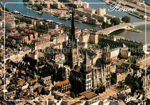 AK / Ansichtskarte Rouen_76 Fliegeraufnahme La Cathedrale 