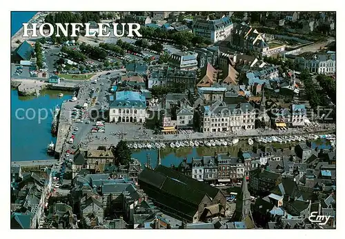 AK / Ansichtskarte Honfleur Fliegeraufnahme L Eglise Ste Catherine et le Vieux Bassin Honfleur