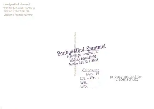 AK / Ansichtskarte Ebensfeld Landgasthof Hummel Aussenansicht Ebensfeld