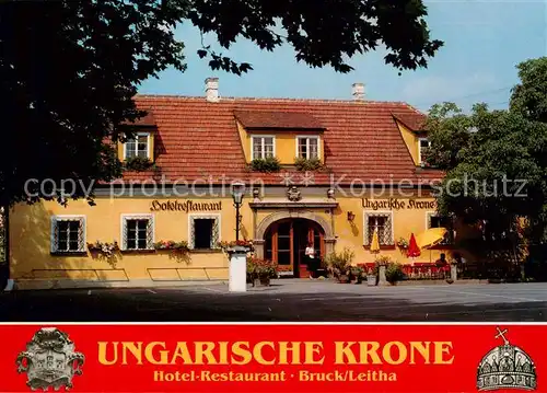 AK / Ansichtskarte Bruck_Leitha Restaurant Hotel Ungarische Krone Aussenansicht Bruck_Leitha