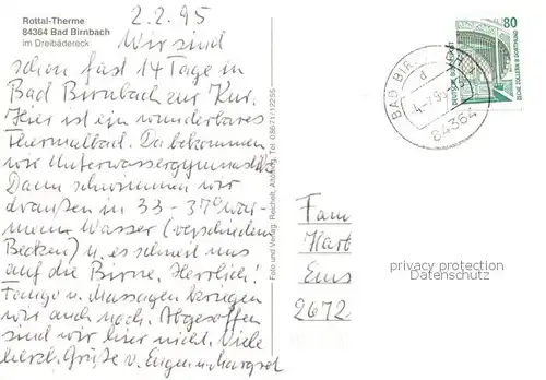 AK / Ansichtskarte Bad_Birnbach Rottal Therme Bad_Birnbach