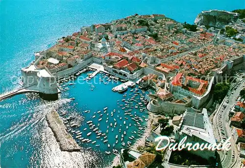 AK / Ansichtskarte Dubrovnik_Ragusa Fliegeraufnahme Teilansicht Dubrovnik Ragusa