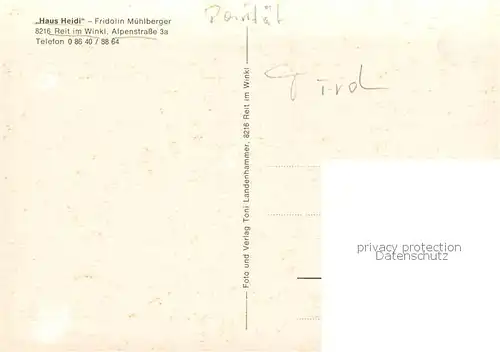 AK / Ansichtskarte Reit_im_Winkl Haus Heidi Aussenansicht 