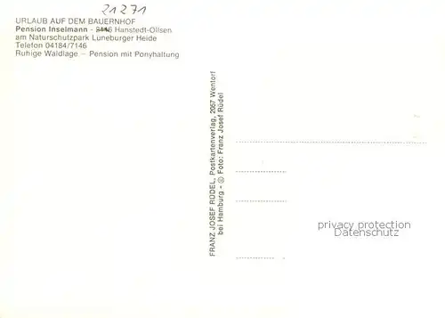 AK / Ansichtskarte Ollsen Urlaub a. d. Bauernhof Pension Inselmann Ollsen