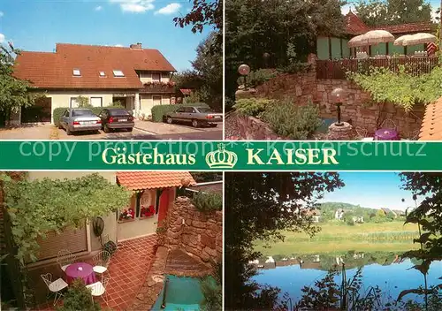 AK / Ansichtskarte Ebrach_Oberfranken Gaestehaus Kaiser Terrasse Teich Ebrach Oberfranken