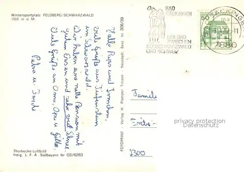 AK / Ansichtskarte Feldberg_1450m_Schwarzwald Hotel Feldberger Hof am Seebuck Fliegeraufnahme 