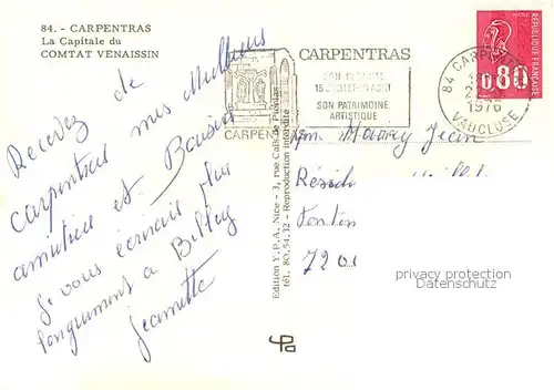 AK / Ansichtskarte Carpentras_84 Arc de Triomphe Vue generale Aqueduc Romain Hotel Dieu 