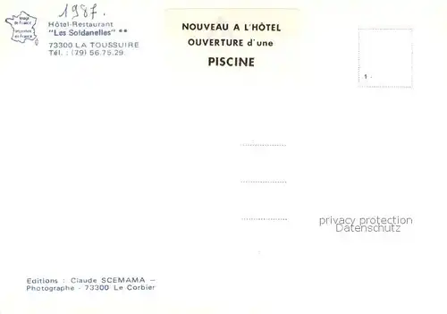 AK / Ansichtskarte La_Toussuire_73_Savoie Hotel Restaurant Les Soldanelles 