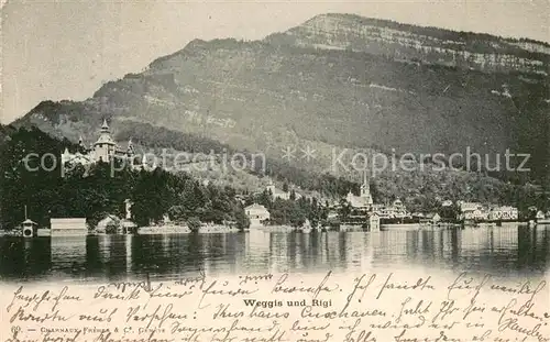 AK / Ansichtskarte Weggis_Vierwaldstaettersee mit Rigi Weggis_Vierwaldstaettersee