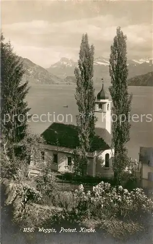 AK / Ansichtskarte Weggis_Vierwaldstaettersee Protestantische Kirche Weggis_Vierwaldstaettersee