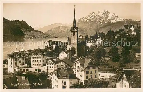 AK / Ansichtskarte Weggis_Vierwaldstaettersee Panorama mit Pilatus Weggis_Vierwaldstaettersee