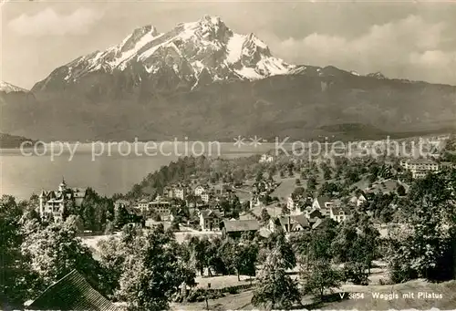 AK / Ansichtskarte Weggis_Vierwaldstaettersee mit Pilatus Weggis_Vierwaldstaettersee