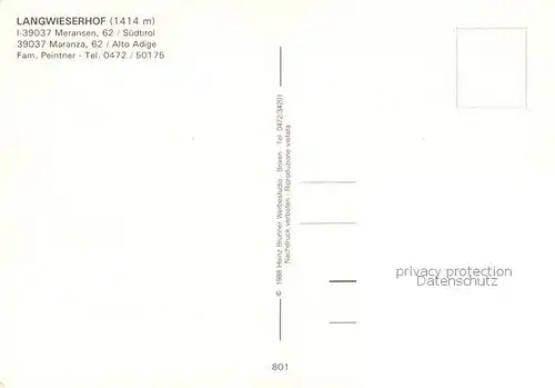 AK / Ansichtskarte Meransen_Muehlbach_Suedtirol_IT Langwieserhof 