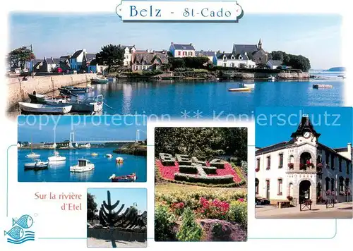 AK / Ansichtskarte Belz_56_Morbihan St Cado Sur la riviere dEtel Vue d ensemble 