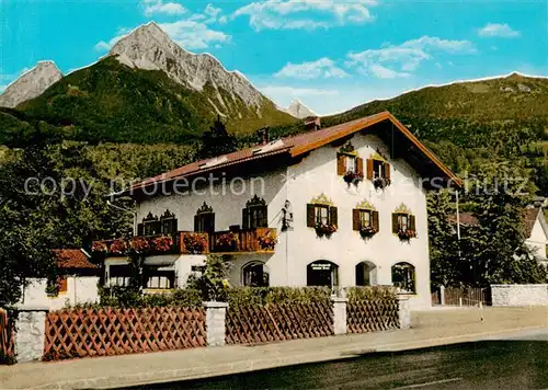AK / Ansichtskarte Mittenwald_Karwendel_Tirol Haus Pfluegl Aussenansicht Mittenwald_Karwendel