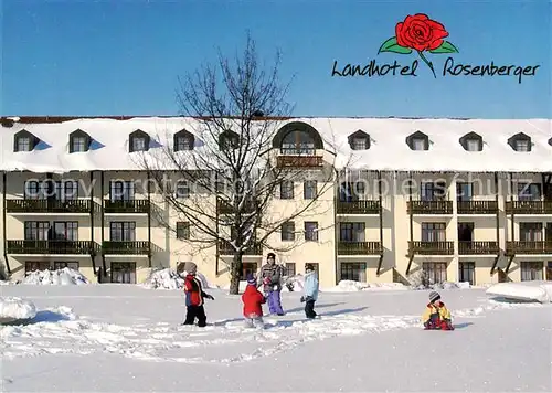 AK / Ansichtskarte Wegscheid_Niederbayern Landhotel Rosenberger Aussenansicht Winter Schnee Wegscheid Niederbayern