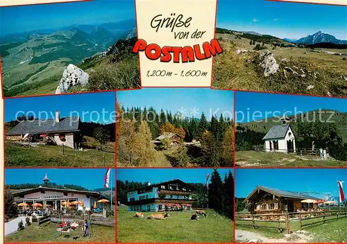 AK / Ansichtskarte Postalm_1200m_Strobl_Wolfgangsee_AT Braunedel   Skizentrum   Posthuette Stroblerhuette   Lienbachhof Gasthof Alpenrose   Blonde Huette 