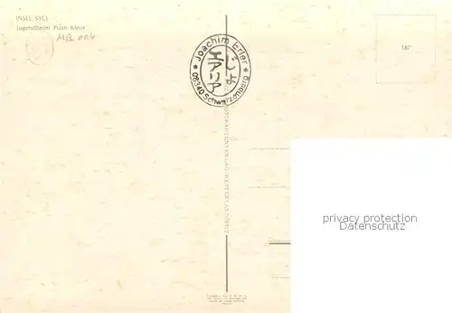 AK / Ansichtskarte Sylt Fliegeraufnahme Jugendheim Puan Klent Sylt