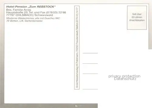 AK / Ansichtskarte Ohlsbach Hotel Pension Zum Rebstock Aussenansicht m. Umgebung u. See Ohlsbach