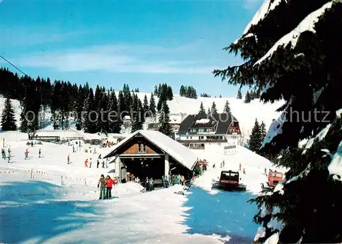 AK / Ansichtskarte Feldberg_1450m_Schwarzwald Hotel Restaurant Schwarzwaldhof Winter Skipiste 