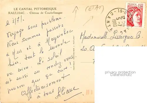 AK / Ansichtskarte Raulhac Chateau de Courbelimagne Raulhac