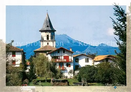 AK / Ansichtskarte Ainhoa_64_Pyrenees Atlantiques Village Eglise et la Rhune Pays Basque 
