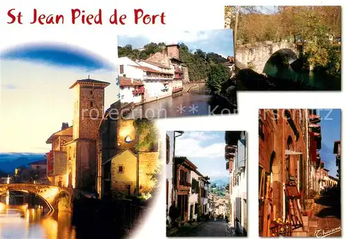 AK / Ansichtskarte Saint Jean Pied de Port Vues d ensemble Vieille Ville Eglise Pays Basque Saint Jean Pied de Port