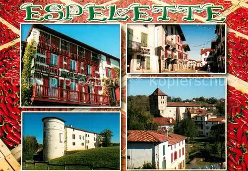 AK / Ansichtskarte Espelette_64_Pyrenees Atlantiques Vues d ensemble Hotel 