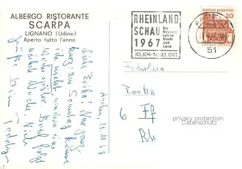 AK / Ansichtskarte Lignano_IT Albergo Ristorante Scarpa 
