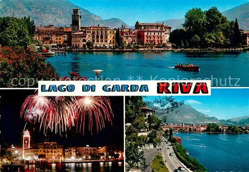 AK / Ansichtskarte Riva__del_Garda_IT Panorama Feuerwerk Seepartie 