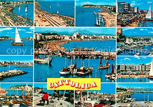 AK / Ansichtskarte Cattolica__Provincia_Rimini_IT Panorama mit Teilansichten 