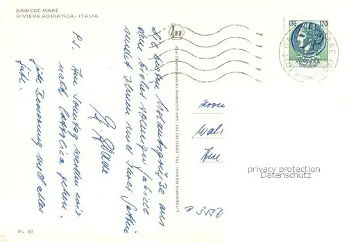AK / Ansichtskarte Gabicce_Mare_IT Strandpartien 