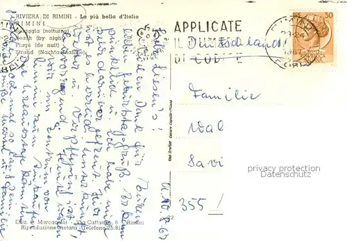 AK / Ansichtskarte Rimini_IT Spiaggia notturno 