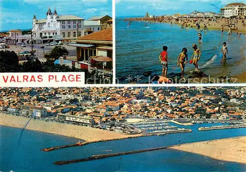 AK / Ansichtskarte Valras Plage_34 Le casino la plage et la vue aerienne entree du port 