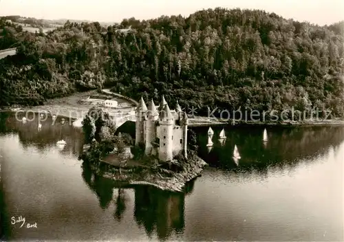 AK / Ansichtskarte VAL__Chateau de_15_Cantal FliegeraufnahmePort de Yachting Club Bortois   Sa plage et son restaurant avec ses attractiones nautiques 