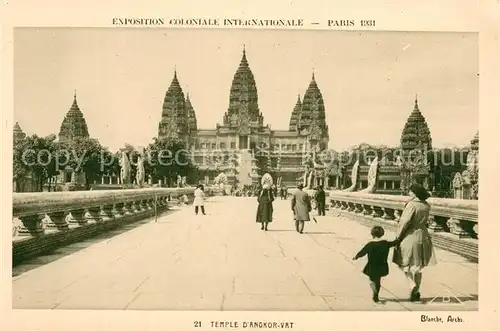 AK / Ansichtskarte Exposition_Coloniale_Internationale_Paris_1931 Braun Nr.21 Temple Dangkor Vat 