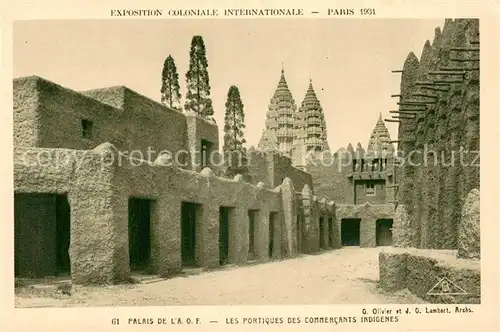 AK / Ansichtskarte Exposition_Coloniale_Internationale_Paris_1931 Braun Nr. 61 Palais de L A.O.F. 