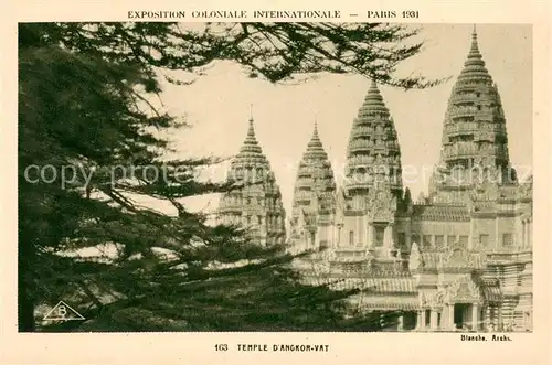 AK / Ansichtskarte Exposition_Coloniale_Internationale_Paris_1931 Braun Nr.163 Temple Dangkor Vat 