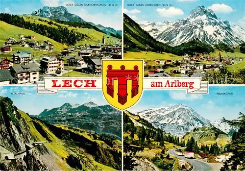 AK / Ansichtskarte Lech_Vorarlberg Panorama mit Karhornmassiv Omeshorn Flexenpass und Arlbergpass Lech Vorarlberg