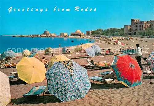 AK / Ansichtskarte Rhodos_Rhodes_aegaeis Strandpartie Rhodos_Rhodes_aegaeis