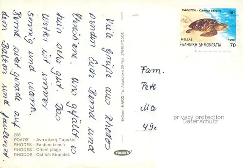 AK / Ansichtskarte Rhodos_Rhodes_aegaeis Strandpartie Rhodos_Rhodes_aegaeis