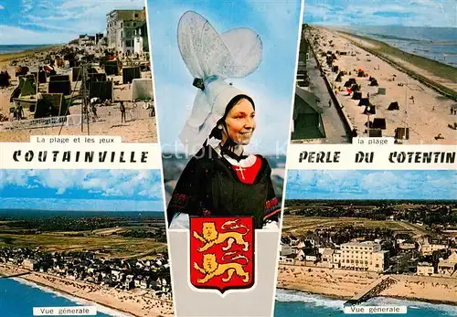 AK / Ansichtskarte Coutainville La plage et les jeux Vue generale aerienne Coutainville