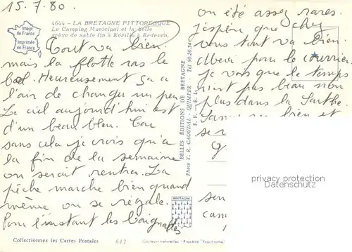 AK / Ansichtskarte Erdeven_56_Morbihan Le Camping Municipal et la belle greve de sable fin a Kerilio 